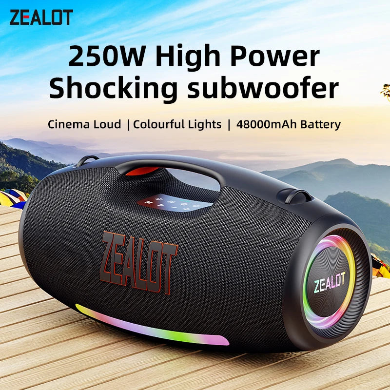 ZEALOT S89 250W Waterproof Portable Bluetooth Speaker Outdoor Boombox