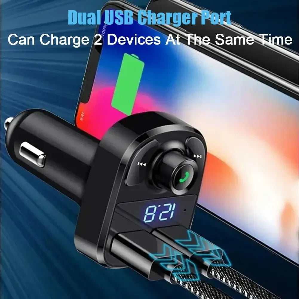 Car Wireless Bluetooth FM Transmitter Handsfree Dual USB Charger