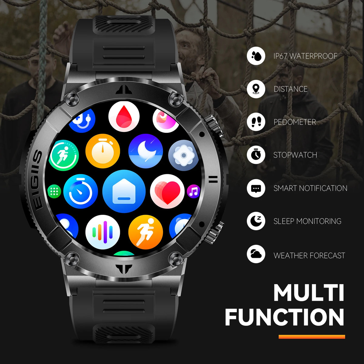 LaNikar Waterproof Smart Watch TFT Display Bluetooth Call Blood Pressure