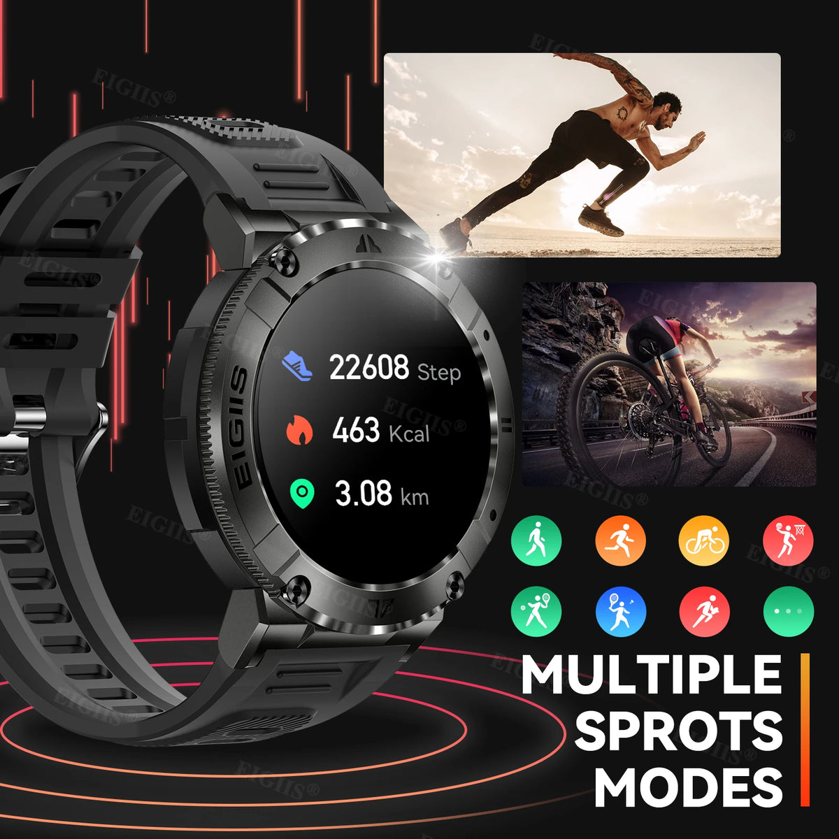 LaNikar Waterproof Smart Watch TFT Display Bluetooth Call Blood Pressure
