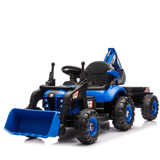 24V Kids Ride On Electric Tractor With Remote Control And LED Lights