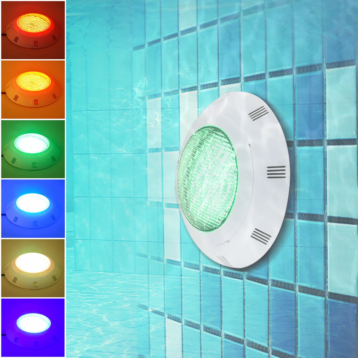 RGB LED Underwater Pool Light 45W IP68 Waterproof 7 Colors With Remote