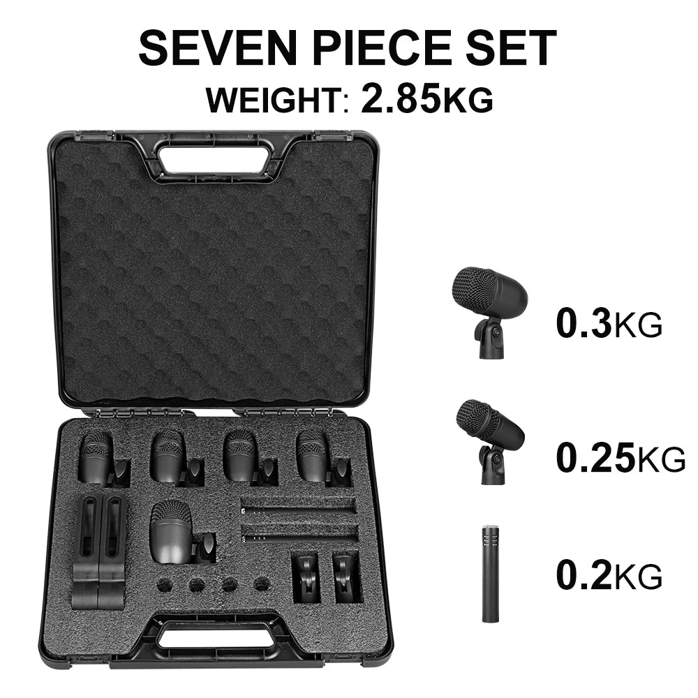 Depusheng Wired Dynamic Drum Microphone Kit For Studio Recording