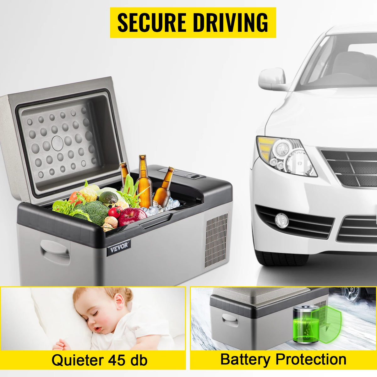 SucceBuy Car Refrigerator Portable Compressor Cooler For Travel