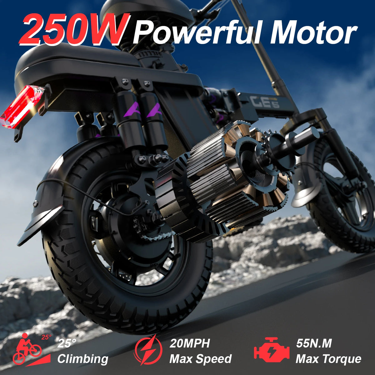 UPlee GE5 Folding Electric Bike 48V 15Ah 30 Miles Range
