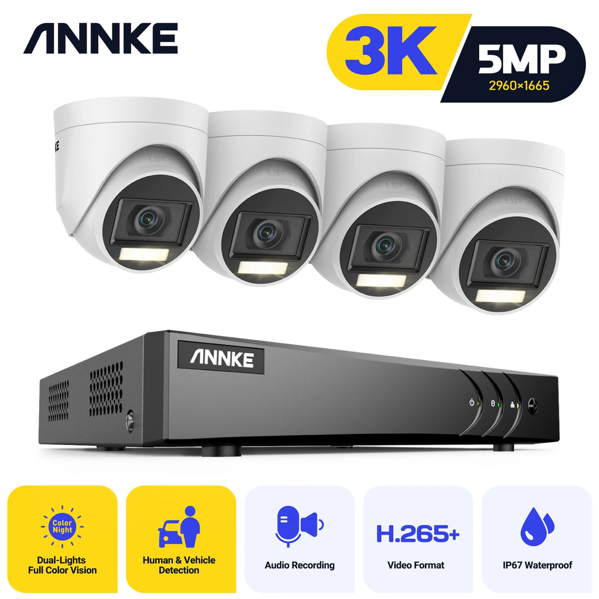 ANNKE 8 Channel 5MP Smart Dual Lights Lite Security Kit