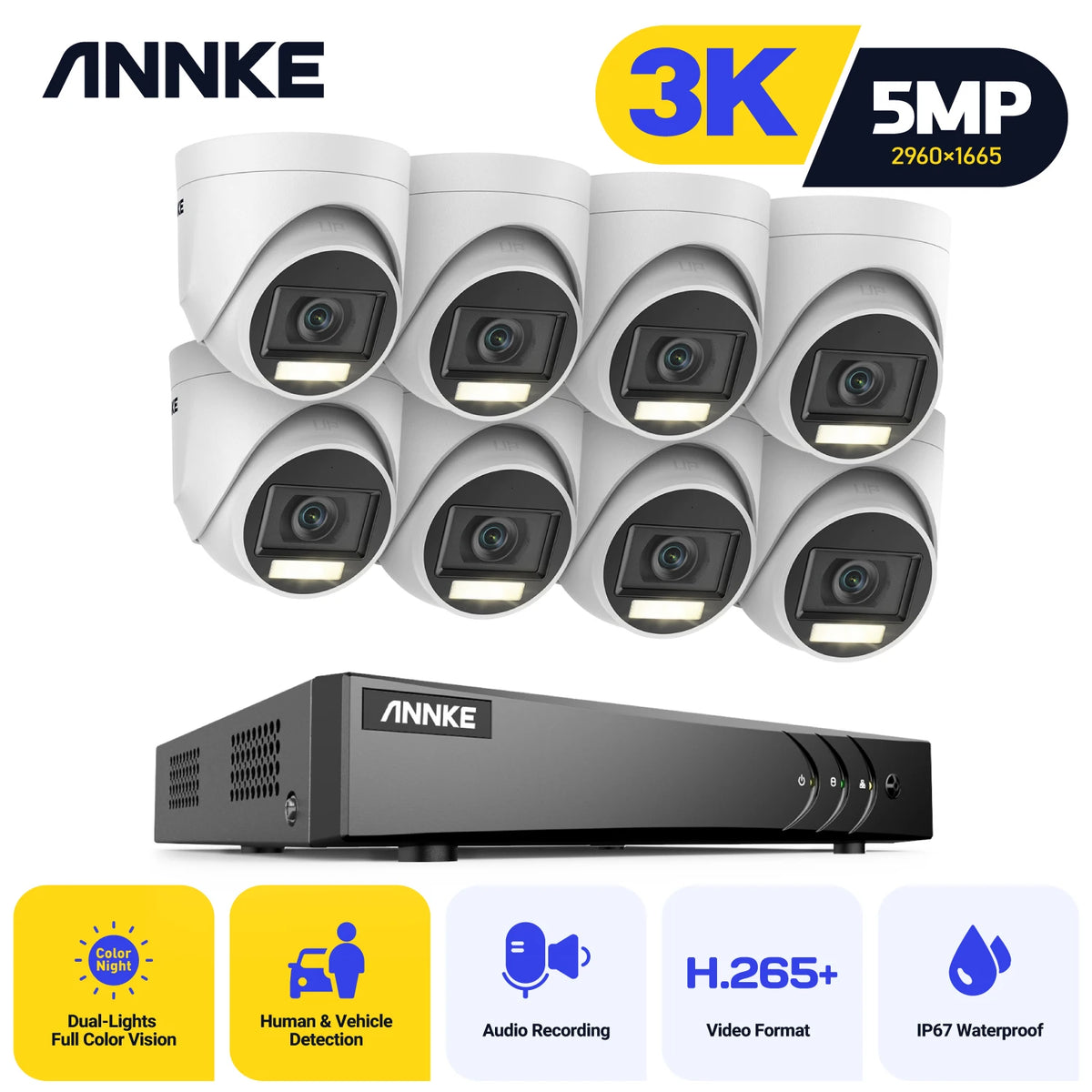 ANNKE 8 Channel 5MP Smart Dual Lights Lite Security Kit