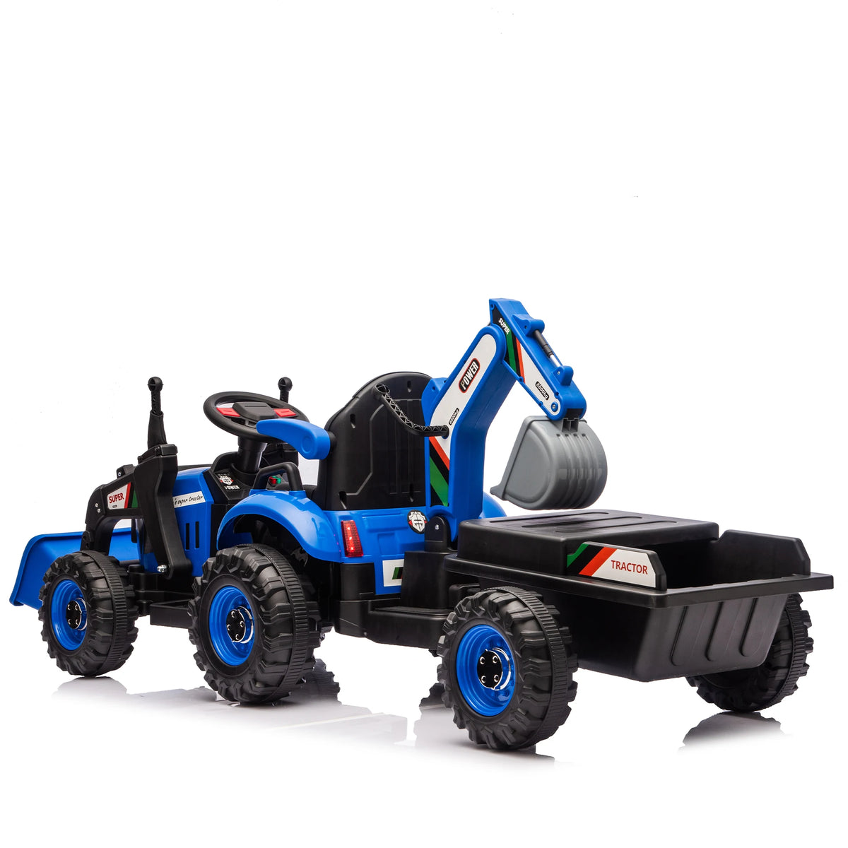24V Kids Ride On Electric Tractor With Remote Control And LED Lights