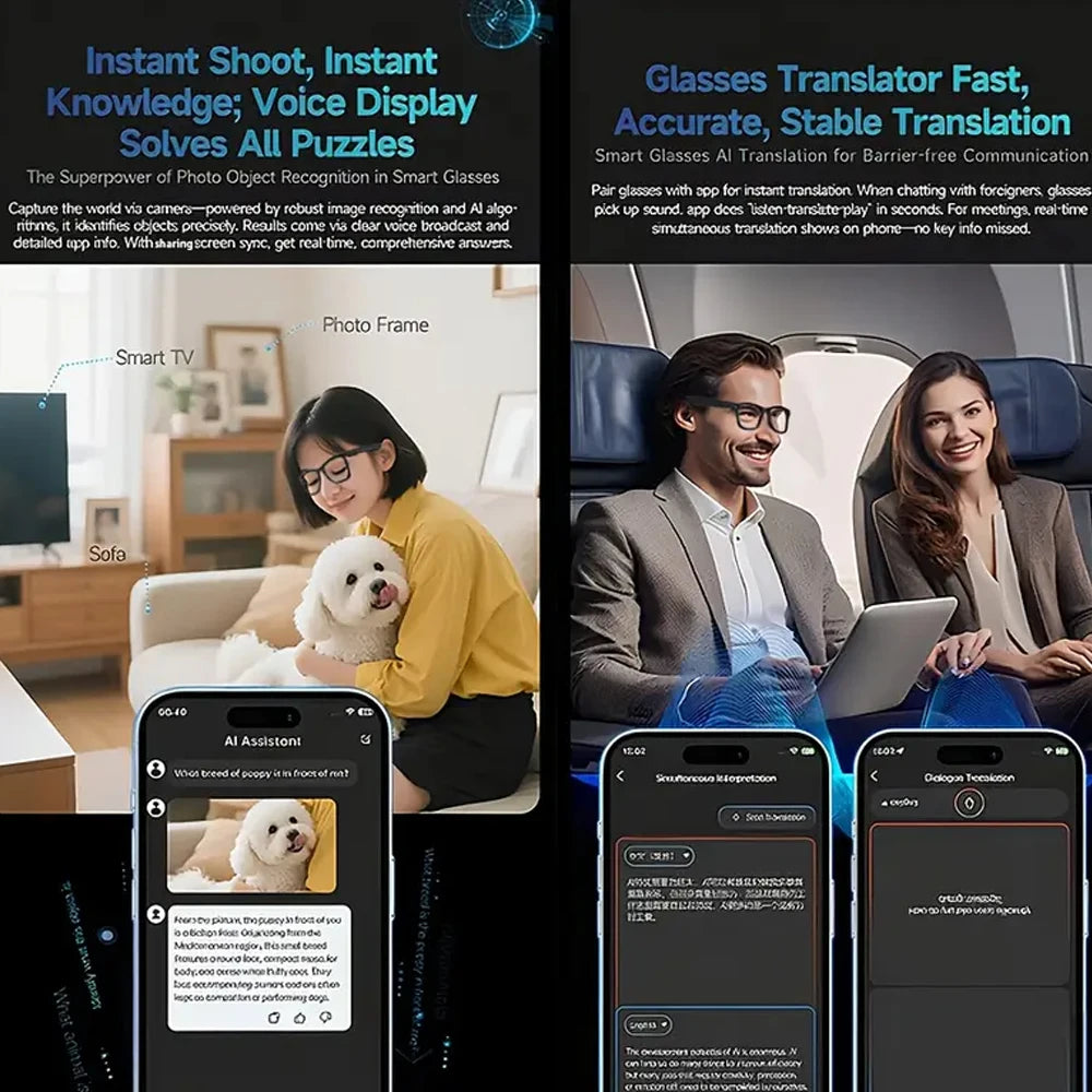 SENBONO Smart Glasses With AI Translator And 8MP 4K Camera