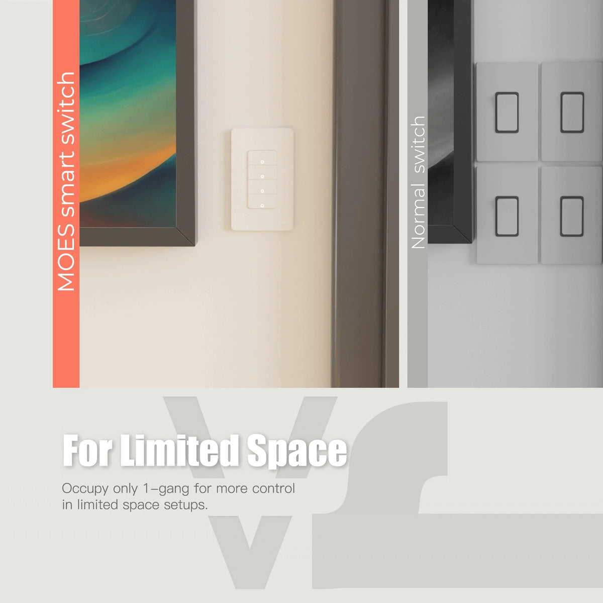 MOES Tuya Wi-Fi Smart Light Switch US Single Pole Button
