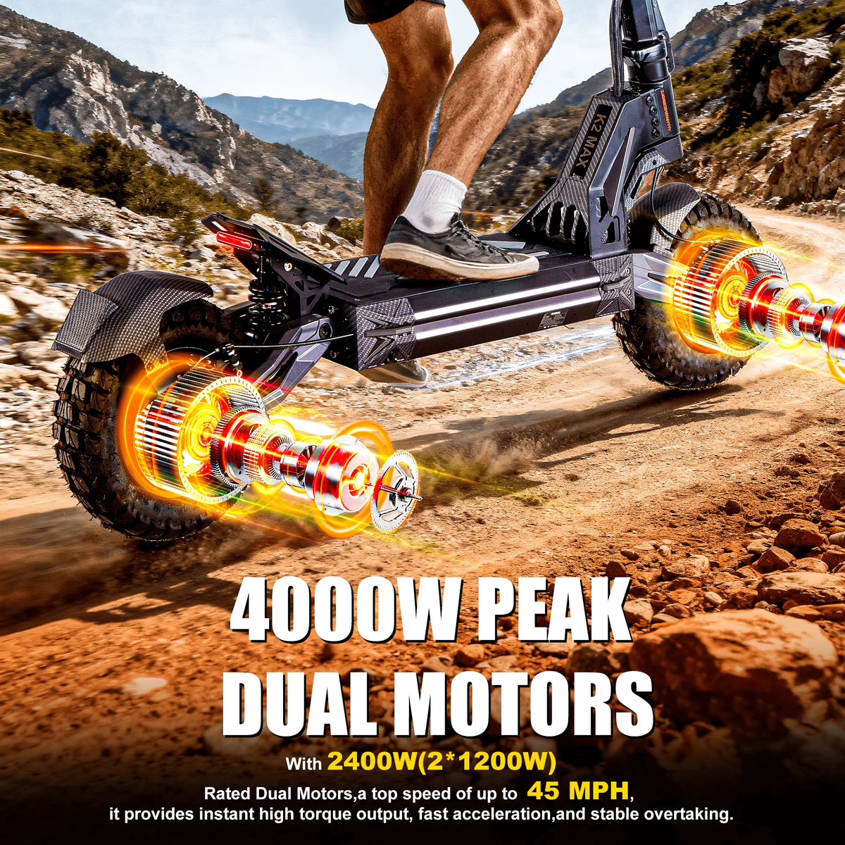 EOEOTWO Dual 4000W Electric Scooter Off Road 60V 27Ah