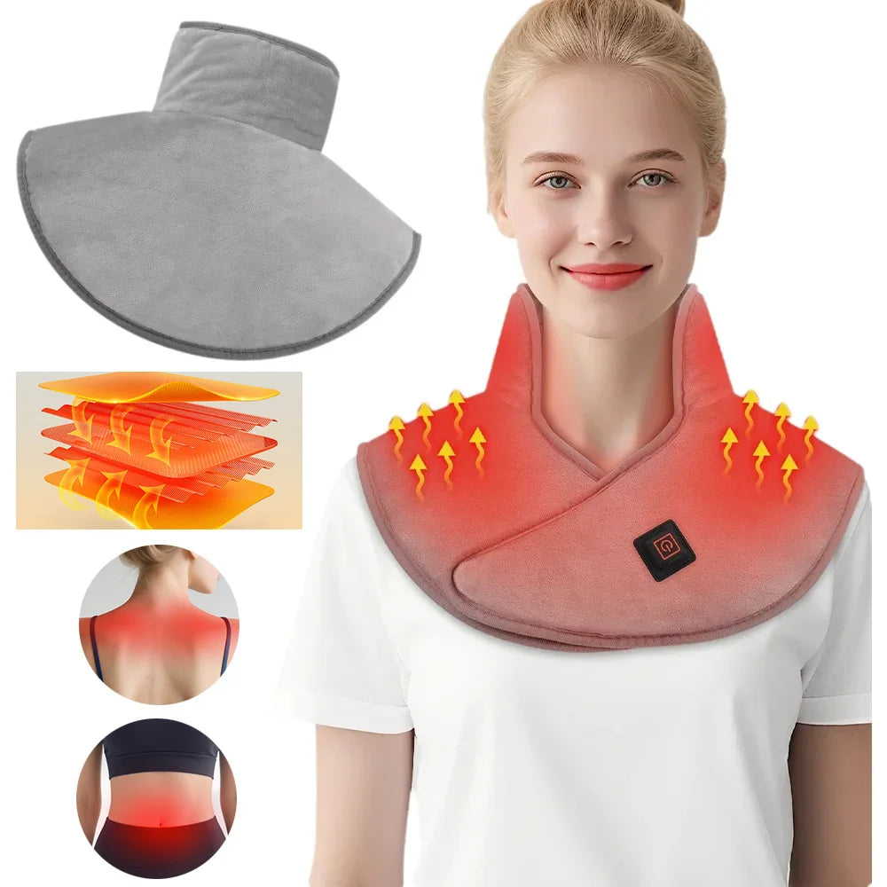Electric Heating Shoulder Neck Pad Massager Cervical Wrap