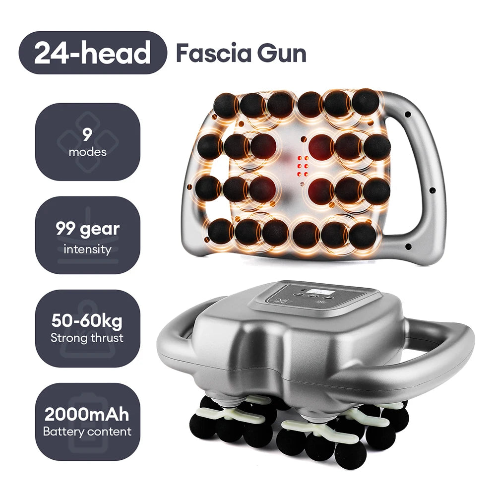 Foreverlily 24 Heads Massage Gun 9 Modes High Frequency Fascia