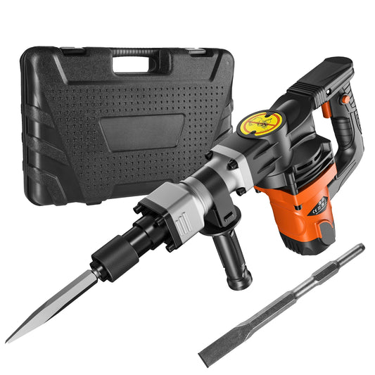 SucceBuy 1400W Electric Demolition Jack Hammer Heavy Duty 2900 BPM