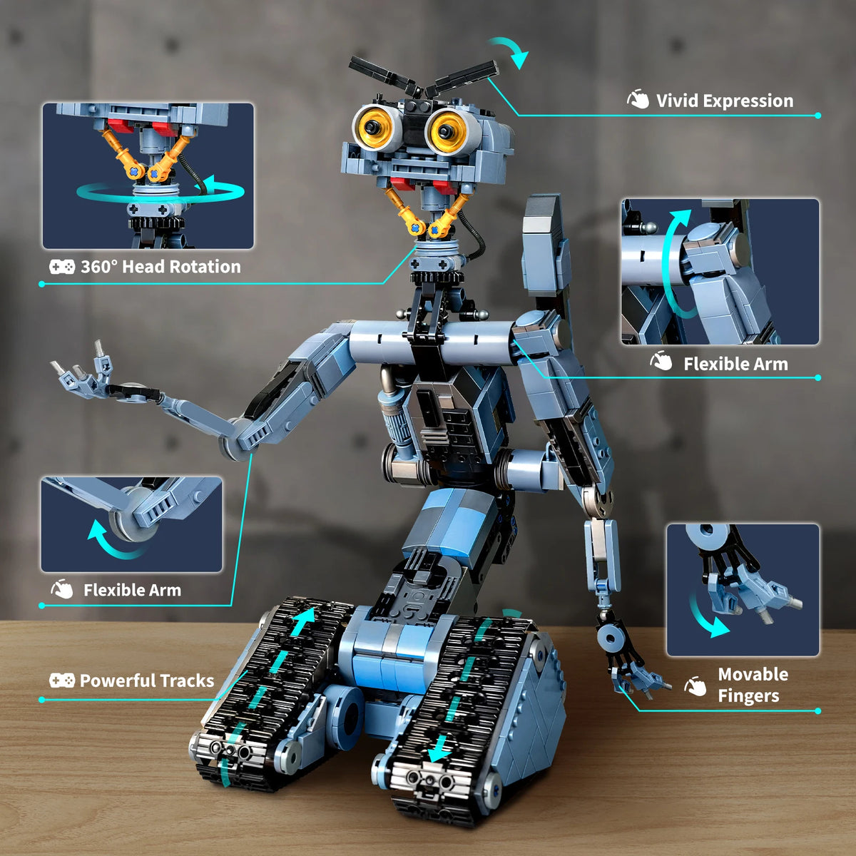 Johnny 5 Robot Building Blocks Set 1176 Pieces Lego Compatible