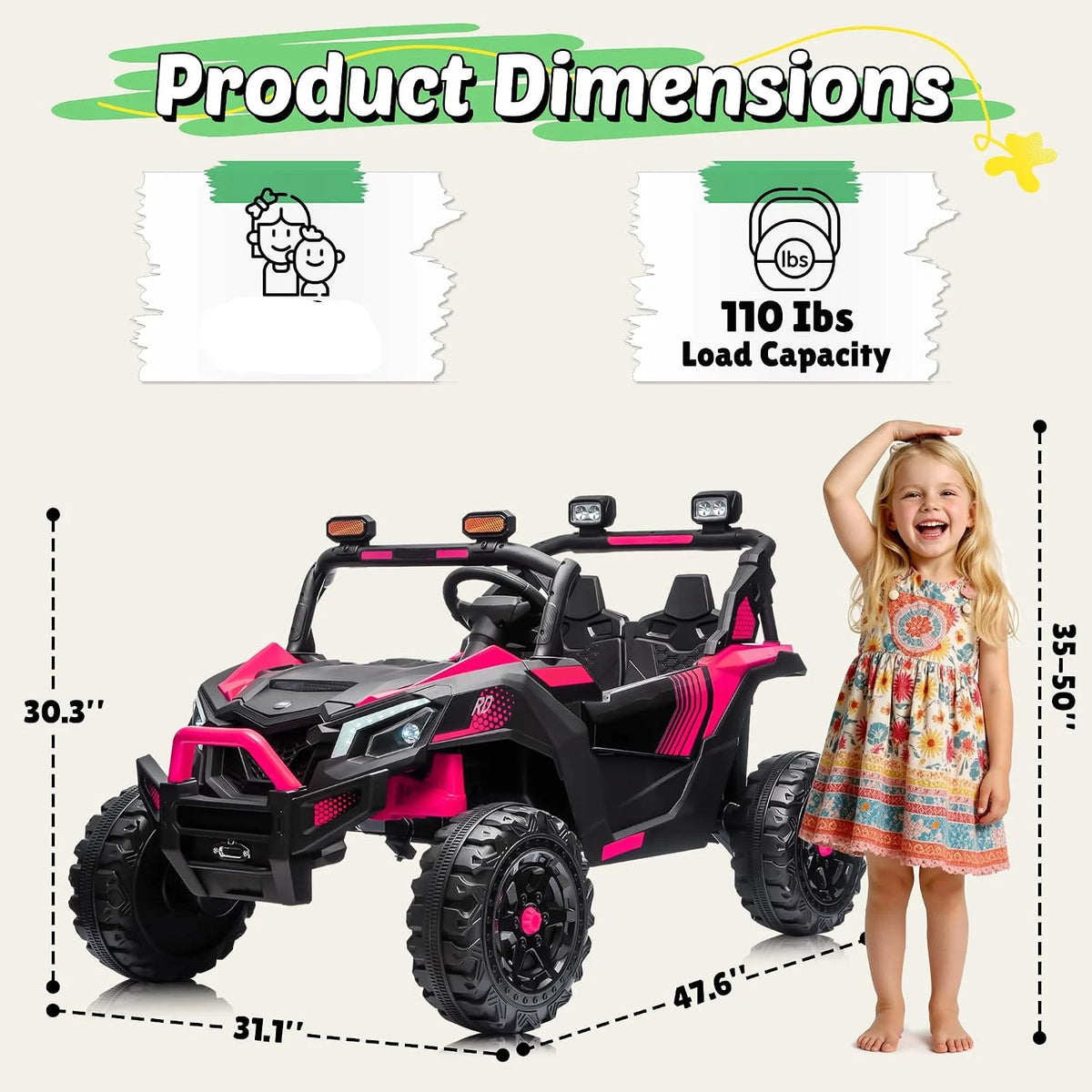 Joyracer 24V 4WD Kids Ride On UTV Off-Road Electric Buggy