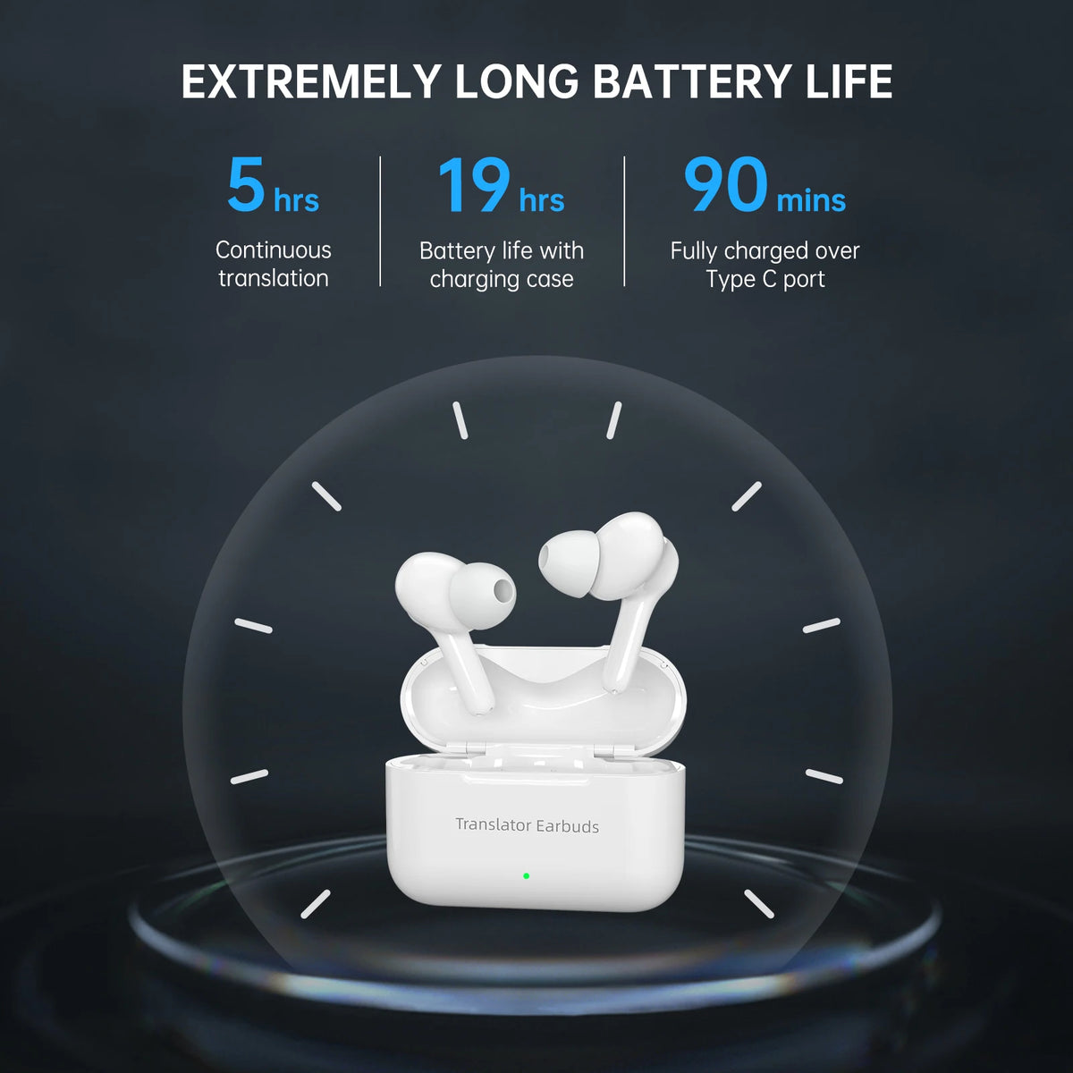Wooask M6 Translator Earbuds 144 Languages Bidirectional Real Time