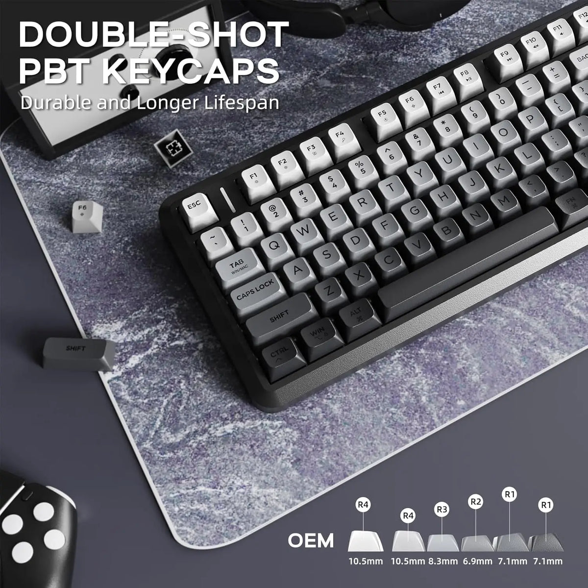 Attack Shark M75 Wireless Membrane Gaming Keyboard With Knob OLED