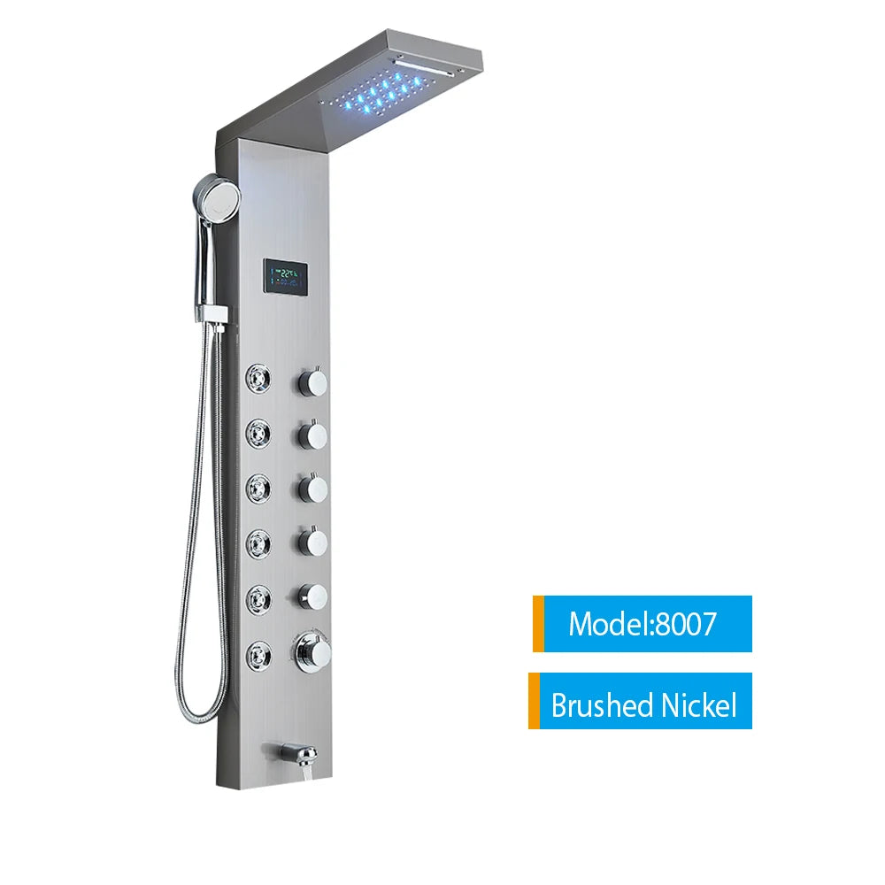 Onyzpily LED Shower Panel Tower System Wall Mounted Mixer Tap