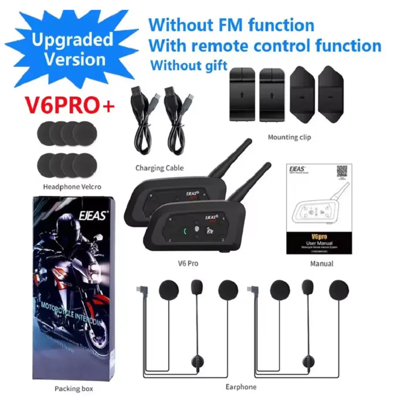 EJEAS V6 Pro Plus Motorcycle Intercom Bluetooth Five Point One Headset