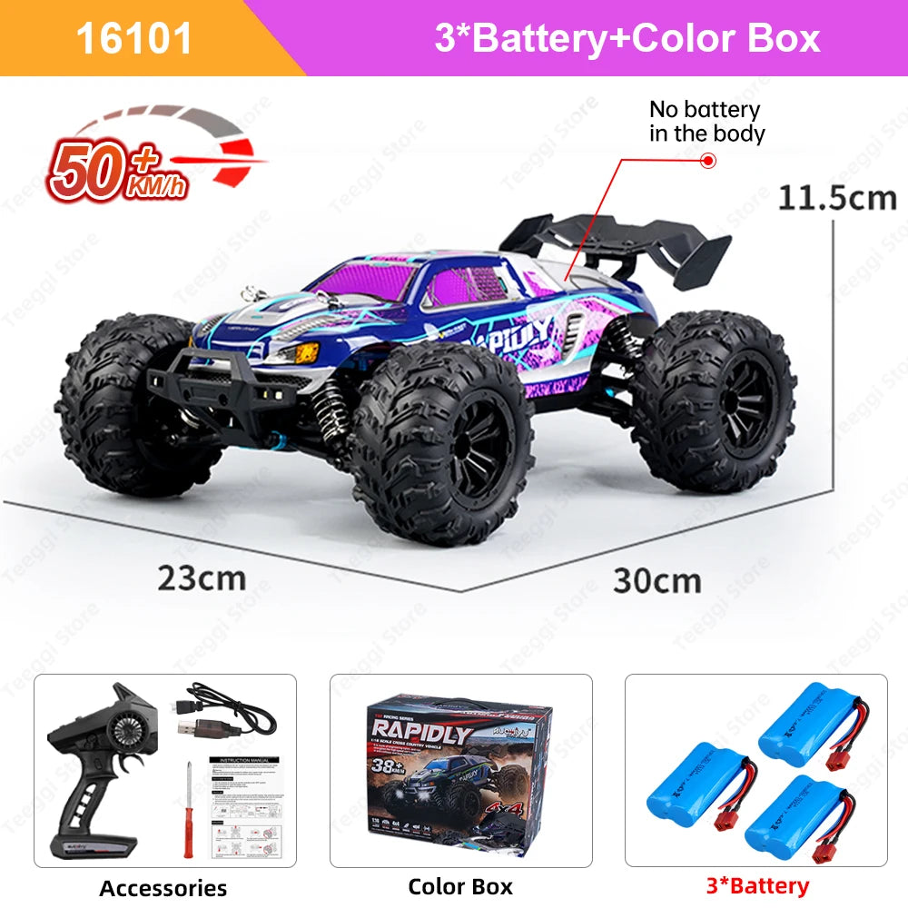 Teeggi High Speed RC Car 4WD LED Off-Road Monster Truck