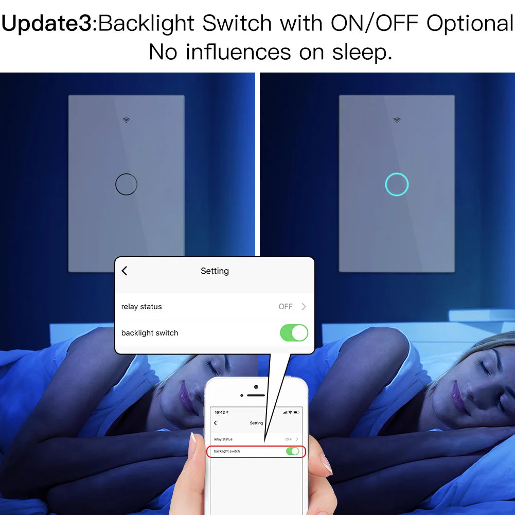 MOES Smart Glass Panel Switch Tuya App Multi Control Gang