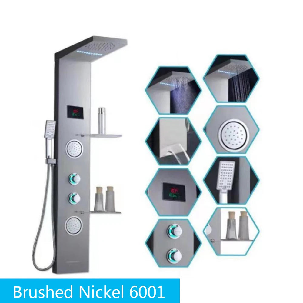 Senlesen LED Light Shower Panel Waterfall Rain Digital Display System