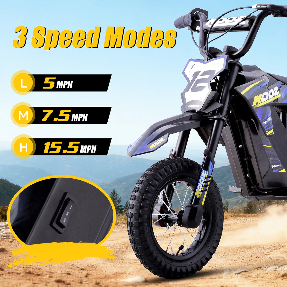 KOOZ HP122E Electric Dirt Bike For Kids 36V 300W Modes