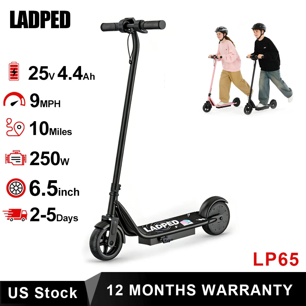 Ladped Electric Kids Scooter Three Speed 9 MPH 250W