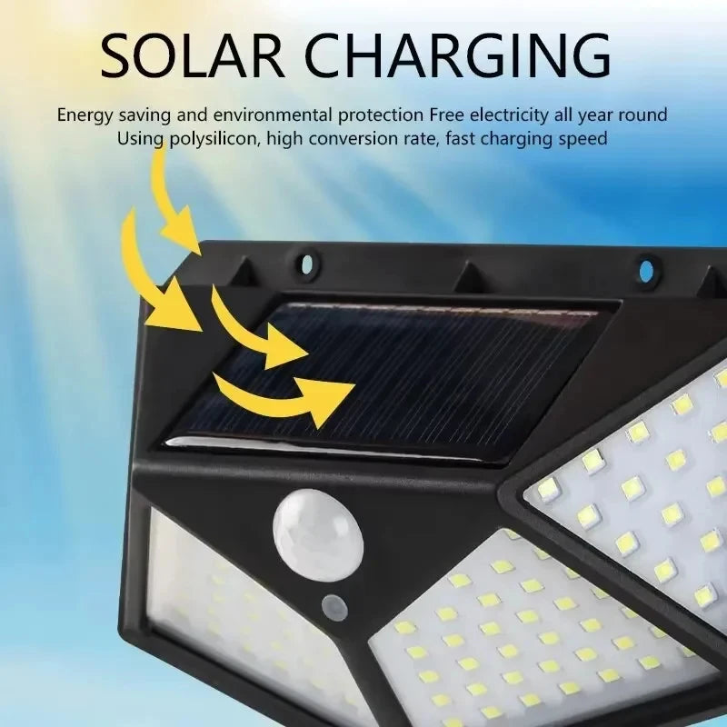 Solar Outdoor Wall Light With Motion Sensor IP65 Waterproof LED