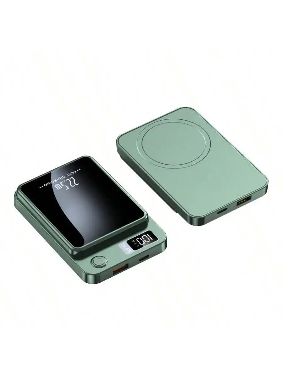 Portable Magnetic 10000mAh Wireless Power Bank LED Display