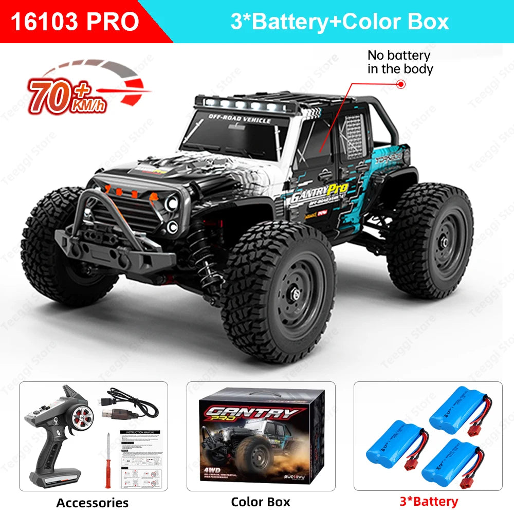Teeggi High Speed RC Car 4WD LED Off-Road Monster Truck