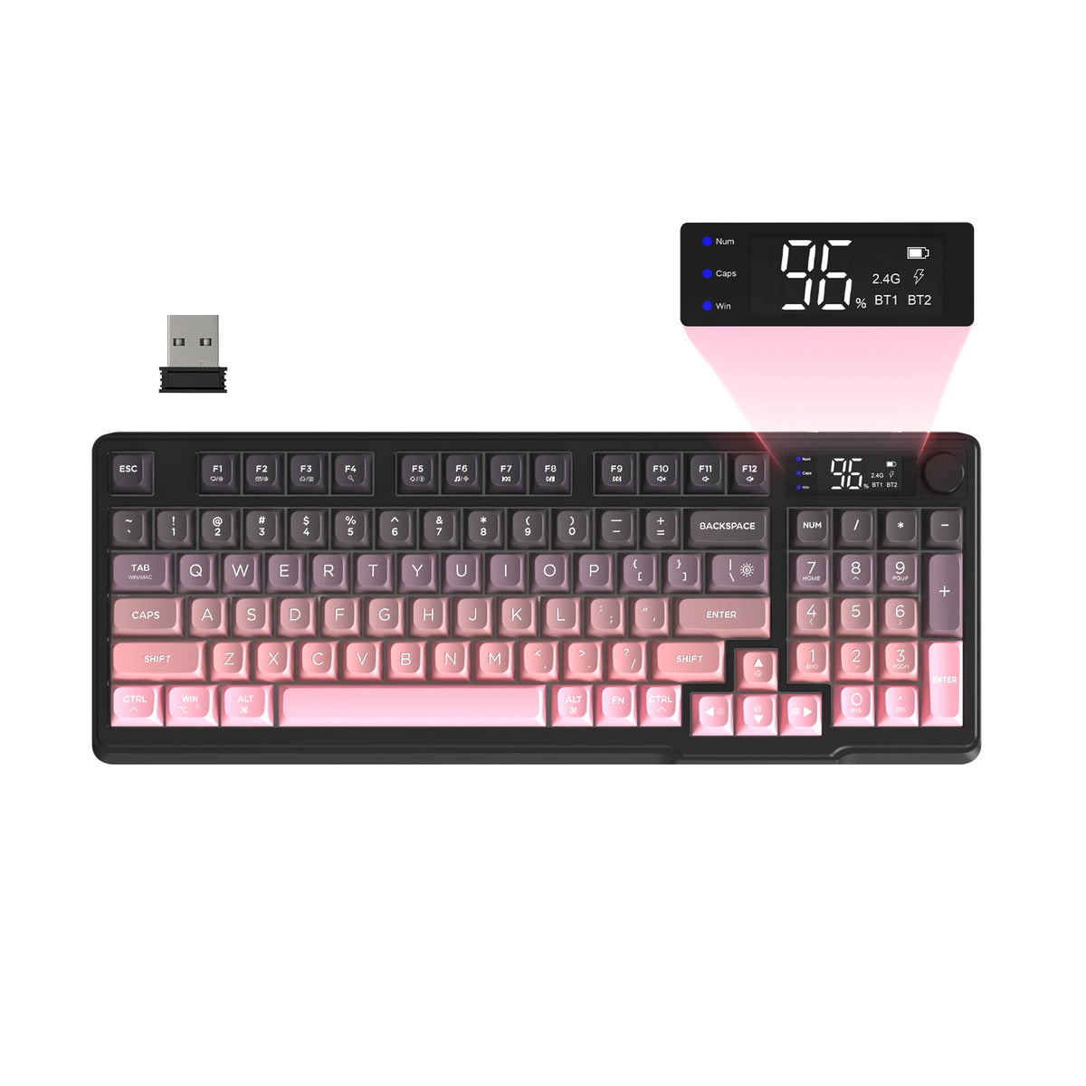 Attack Shark Wireless Gaming Keyboard With Display Screen And Knob