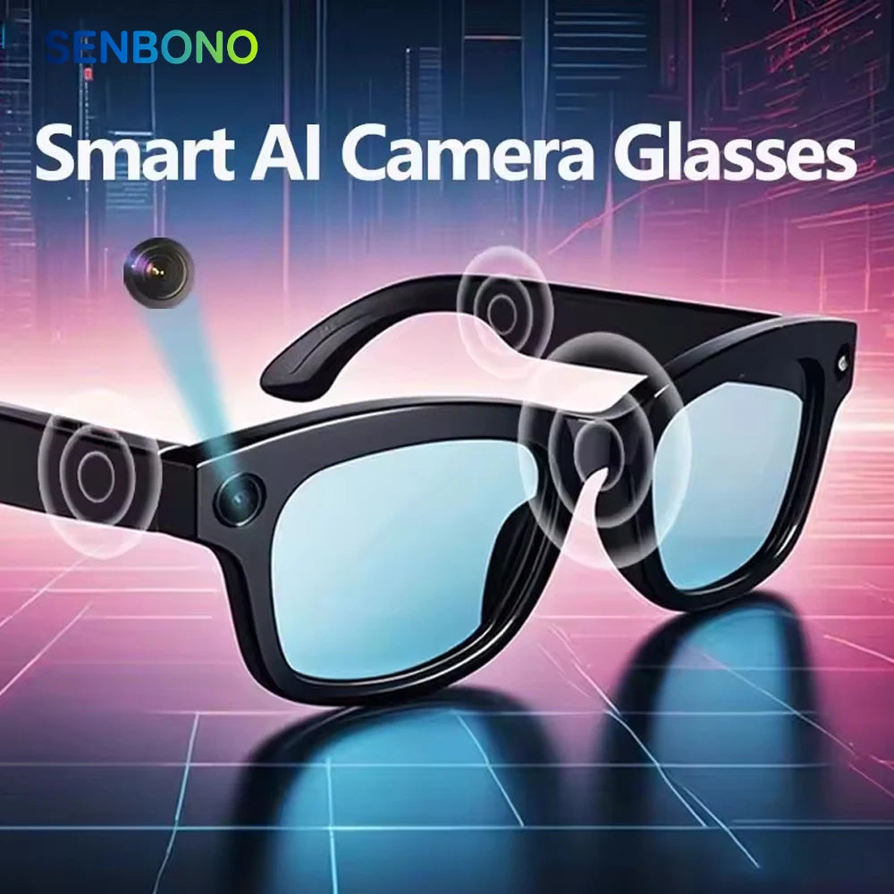 SENBONO Smart Glasses With AI Translator And 8MP 4K Camera