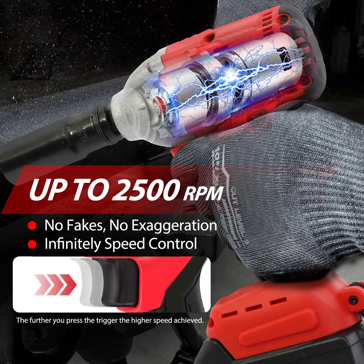 Cordless Brushless Impact Wrench 20V High Torque Kit